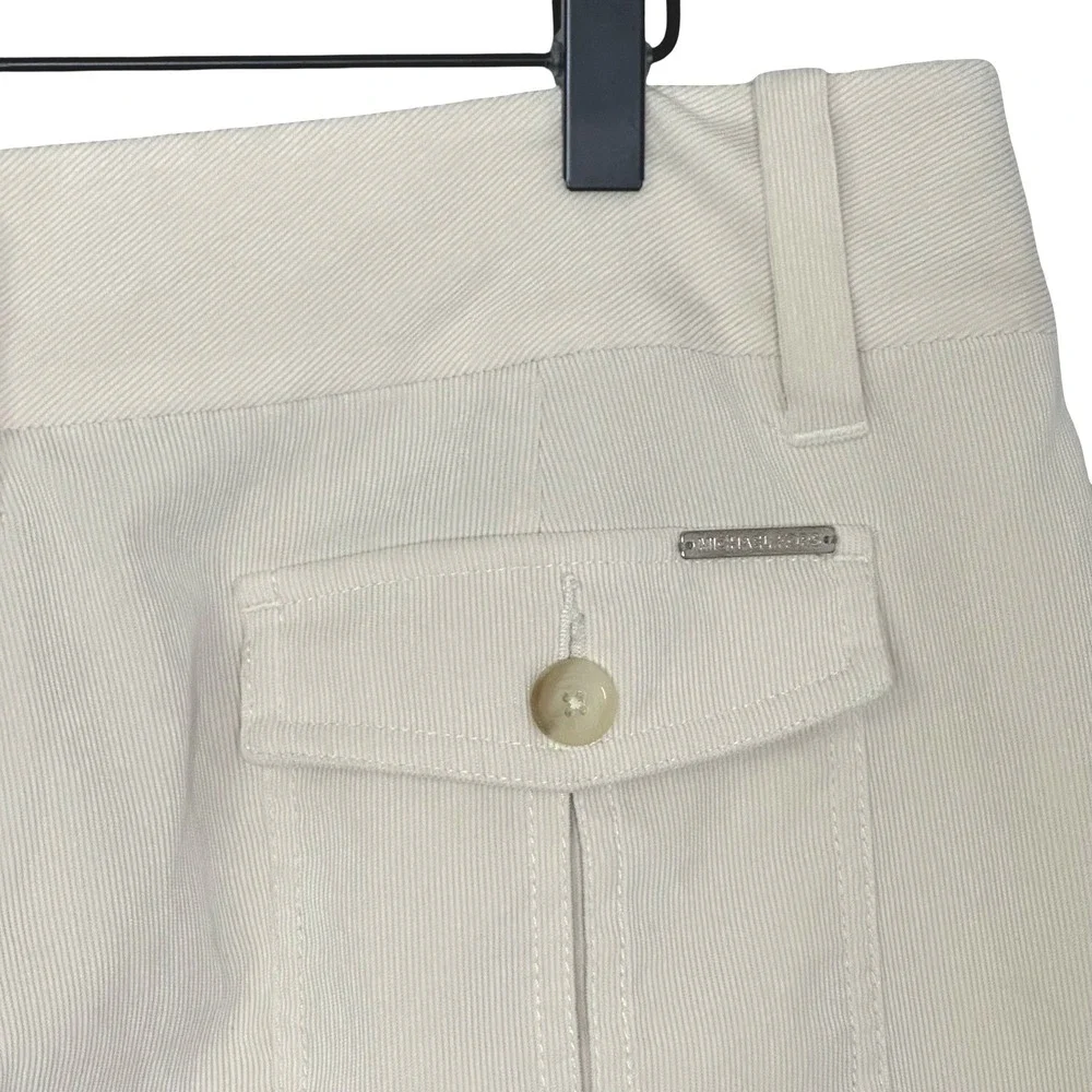 Michael Kors Cream Corduroy Wide Leg Trousers Off White‎ Pants Size 14